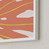 "Monstera Abstract" - Art Print in Coral by Alicia Schultz - Frame Close-up