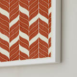 "Chevron Flow" - Art Print in Rust by Angel Walker - Frame Close-up