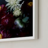 "Dark Fall Flowers" - Art Print in dark denim by Katie Buckman - Frame Close-up