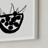 "Life is a bowl of cherries" - Art Print in Black and Off-white by Sonya Percival - Frame Close-up