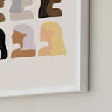 "Girls Support Girls" - Art Print in Cream by Amanda Houston - Frame Close-up