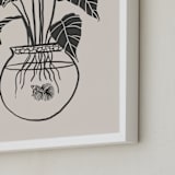 "Betta Fish" - Art Print in Black by Stefanie Lane - Frame Close-up