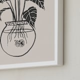 "Betta Fish" - Art Print in Black by Stefanie Lane - Frame Close-up