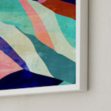 "Mountain landscape II" - Art Print in rainbow blue by Mojca Dolinar - Frame Close-up