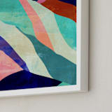 "Mountain landscape II" - Art Print in rainbow blue by Mojca Dolinar - Frame Close-up