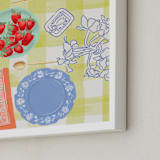 "Dinner For Two" - Art Print in Citrine by Mariana Suárez Pierre - Frame Close-up