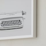 "The Typewriter" - Art Print in White on white by Cristiane - Frame Close-up