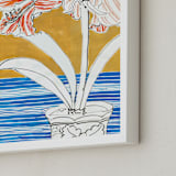 "The Gift" - Art Print in Gold Curry by Lise Gulassa - Frame Close-up