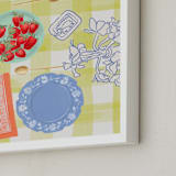 "Dinner For Two" - Art Print in Citrine by Mariana Suárez Pierre - Frame Close-up