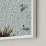 "Pool Party for Two" - Art Print in Light Aqua Blue by KIMBERLY SMITH - Frame Close-up