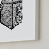 "Camera Illustration" - Art Print in Midnight by Nicole Winn - Frame Close-up