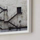 "Stage Door" - Art Print in Soft Blue by Baumbirdy - Frame Close-up