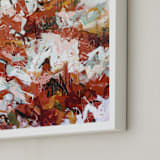 "Safe with Her Joy" - Art Print in Rust by Marcy Parks - Frame Close-up