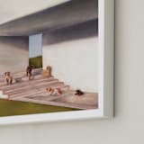 "Leisure, Interrupted" - Art Print in Sky Blue by Jordan M Gentry - Frame Close-up