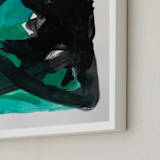 "Change Mind" - Art Print in emerald green by Nell Waters Bernegger - Frame Close-up