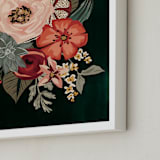"Mixed Botanicals II" - Art Print in Green by Susan Moyal - Frame Close-up