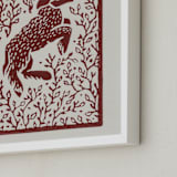 "Lamb Linocut" - Art Print in Rust by Ash Weaver - Frame Close-up