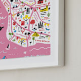 "I Love Los Angeles" - Art Print in Cotton Candy by Jordan Sondler - Frame Close-up