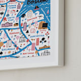 "I Love Boston" - Art Print in Ocean by Jordan Sondler - Frame Close-up