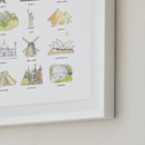 "Landmarks" - Art Print in Sap Green by Natalie Groves - Frame Close-up