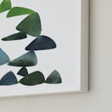 "Triangles in Green and Yellow" - Art Print in Sap Green by Yao Cheng Design - Frame Close-up