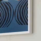 "Solar Eclipse" - Art Print in Galaxy Blue by Deborah Velasquez - Frame Close-up