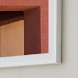 "Day to Day 2" - Art Print in Burnt Terracotta Red by Lisa Sundin - Frame Close-up