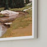"Timberline Runoff" - Art Print in River Bank by Rachel Nelson - Frame Close-up
