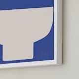 "Ceramic Bowl Still Life" - Art Print in Bold Blue by Roseanne Kenny - Frame Close-up