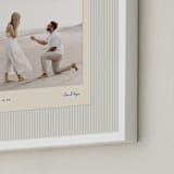 "Luxe Stripes: Portrait" - Framed Photo in Azure by Creo Study - Frame Close-up