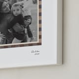 "Textile Checks Frame: Portrait" - Framed Photo in Sand by Creo Study - Frame Close-up