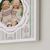 "Holiday Ribbon: Portrait Framed Photo" - Framed Photo in Peony by Jackie Crawford - Frame Close-up
