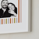 "Mod Stripes: Portrait" - Framed Photo in Peach by Erin German - Frame Close-up