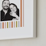 "Mod Stripes: Portrait" - Framed Photo in Peach by Erin German - Frame Close-up