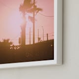 "Pink Palm" - Art Print in Dusty Pink by Erin Beutel - Frame Close-up