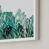 "Shrubbery" - Art Print in Green by Kanika Mathur - Frame Close-up