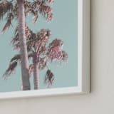 "Sun Bleached Palm Trees" - Art Print in sun-bleached turquoise  by Baumbirdy - Frame Close-up