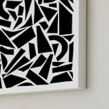"Broken Glass" - Art Print in Black on White by Elliot Stokes - Frame Close-up