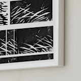 "Bamboo Grass" - Art Print in Midnight Black by AlisonJerry - Frame Close-up