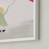 "Lasso the rainbow I" - Art Print in Rainbow pink by Maja Cunningham - Frame Close-up