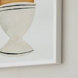 "The Humble Egg" - Art Print in porcelain gray by Monica Loos - Frame Close-up