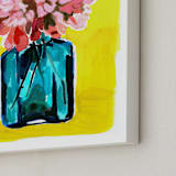 "Peony Bottle" - Art Print in sunshine by Betty Hatchett - Frame Close-up