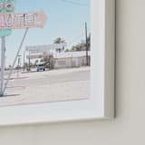 "66" - Art Print in vintage blue by Calais A Le Coq - Frame Close-up