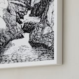 "Memories from Canada - Ravine" - Art Print in Black & White by Kathryn Neale Studio - Frame Close-up