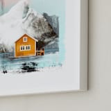 "Orange House" - Art Print in Tangerine Orange by Mallory Grace - Frame Close-up