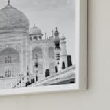 "Reflection of the Taj Mahal" - Art Print in Black and White by Heather Marie - Frame Close-up