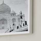 "Reflection of the Taj Mahal" - Art Print in Black and White by Heather Marie - Frame Close-up