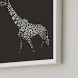 "fading giraffe" - Art Print in Charcoal by Erin Niehenke - Frame Close-up
