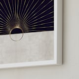 "The Golden Moon Rise" - Art Print in Mysterious Purple by Faiza Khan - Frame Close-up