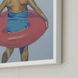 "Violet Intertube 1" - Art Print in Cerulean Blue by Annie Seaton - Frame Close-up